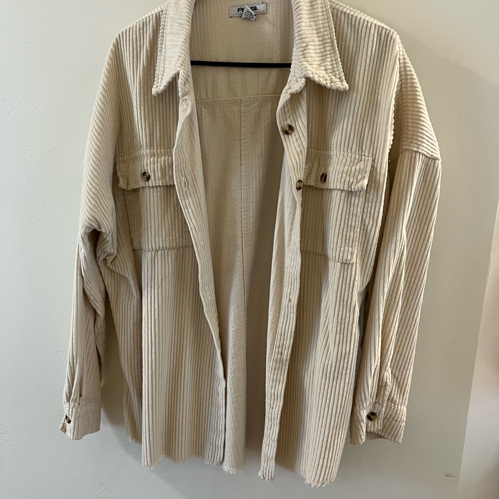 RSQ Cream Corduroy Shirt